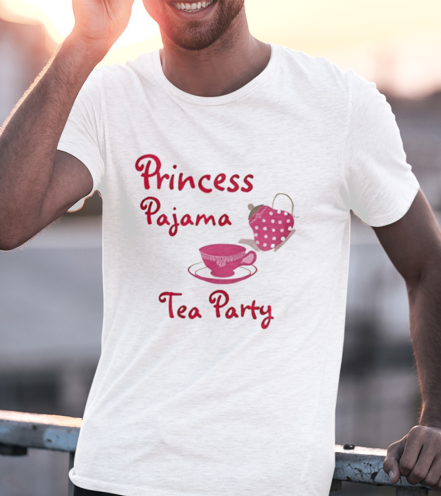 Princess Pajama Tea Party Pink Tea Set T-Shirt