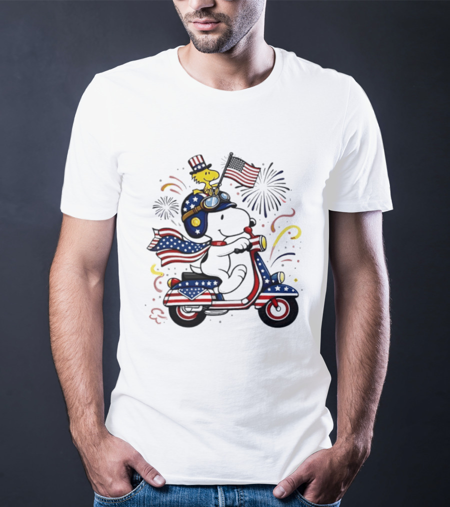 Snoopy Woodstock 250th Anniversary USA Patriotic Peanuts Celebration T-Shirt