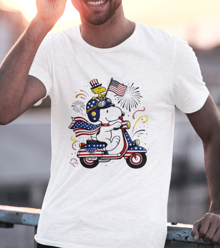 Snoopy Woodstock 250th Anniversary USA Patriotic Peanuts Celebration T-Shirt