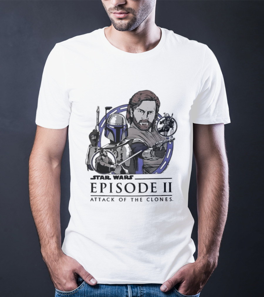 Star Wars Episode II Attack Of The Clones Kamino Battle Scene T-Shirt