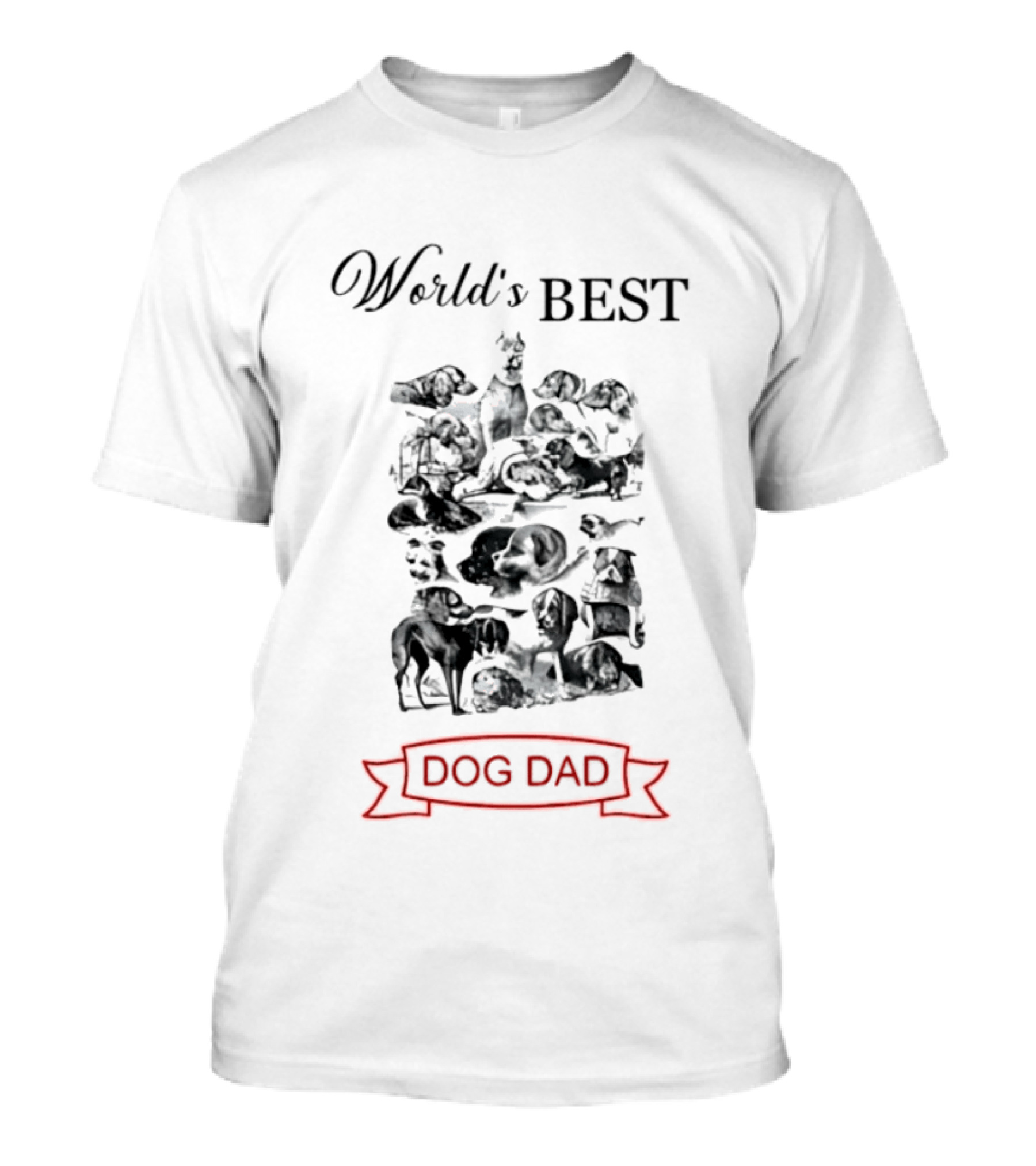World's Best Dog Dad With Dogs T-Shirt