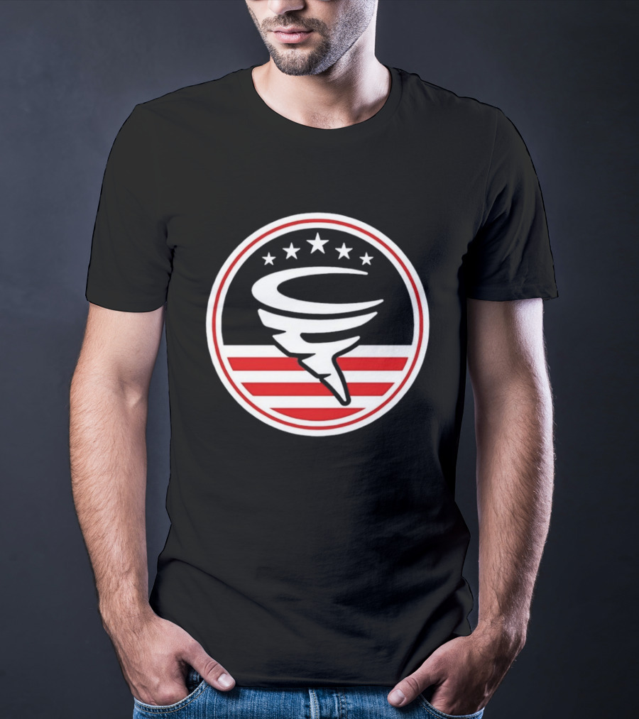 American Flag Cyclone Stars Stripes Circle T-Shirt