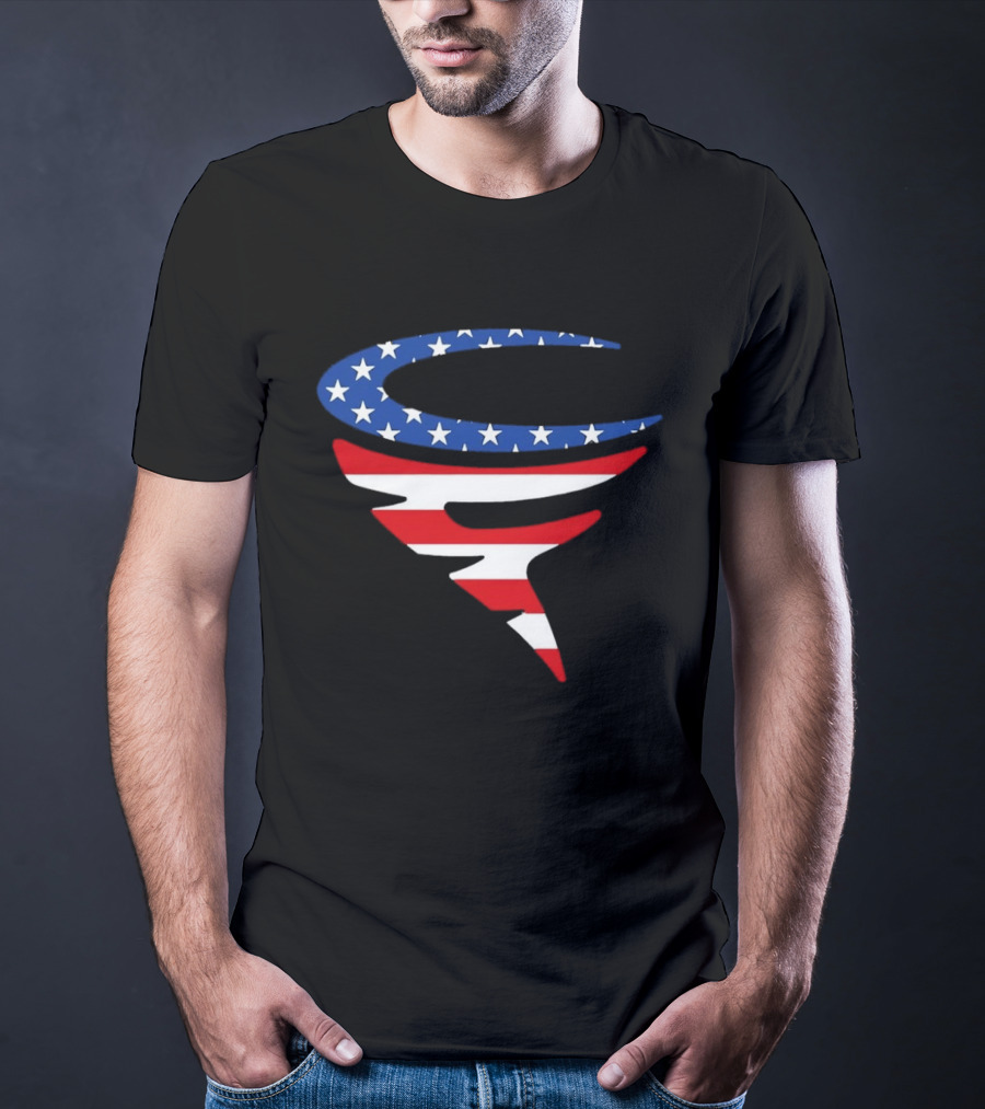 American Flag Stars Stripes Football Team Spirit T-Shirt