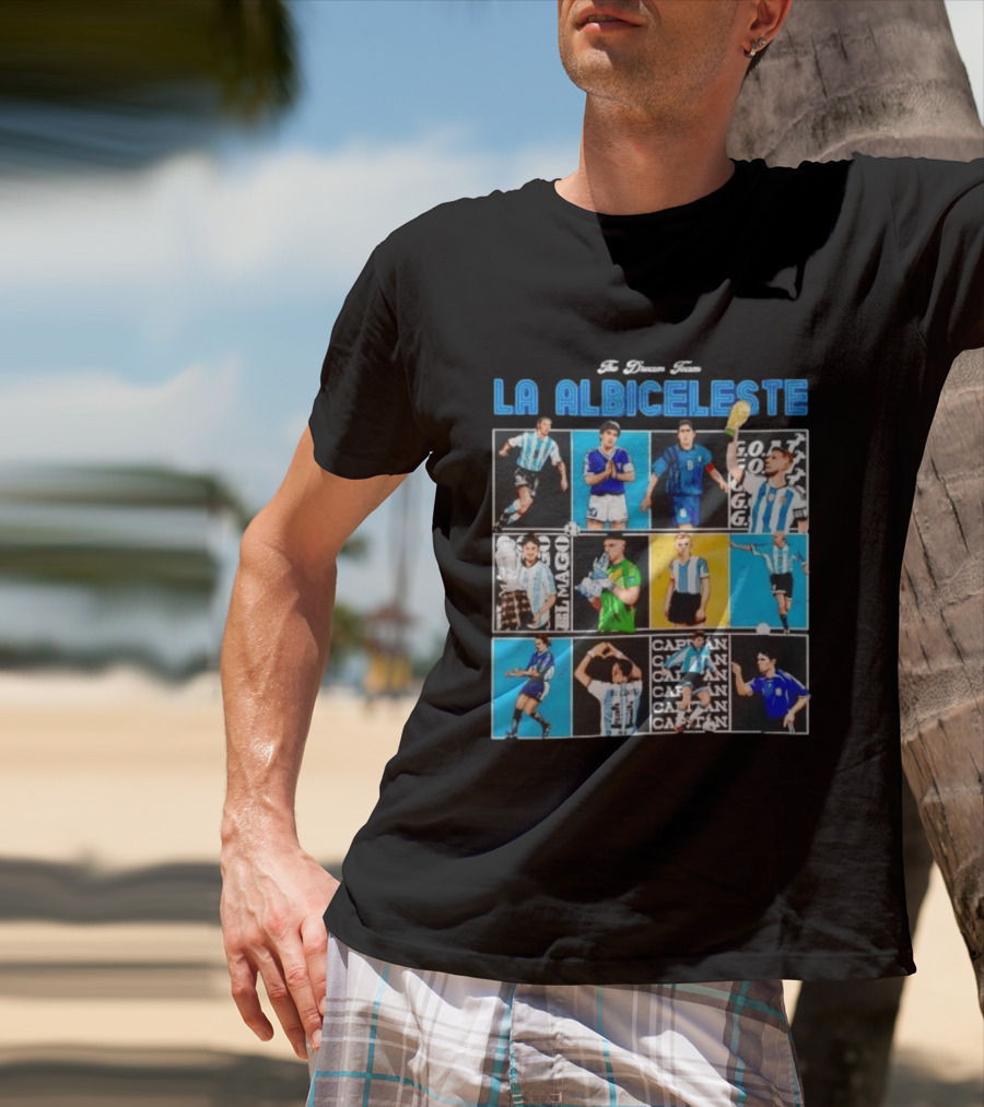 La Albiceleste Football Legends The Dream Team Soccer Series Argentina T-Shirt