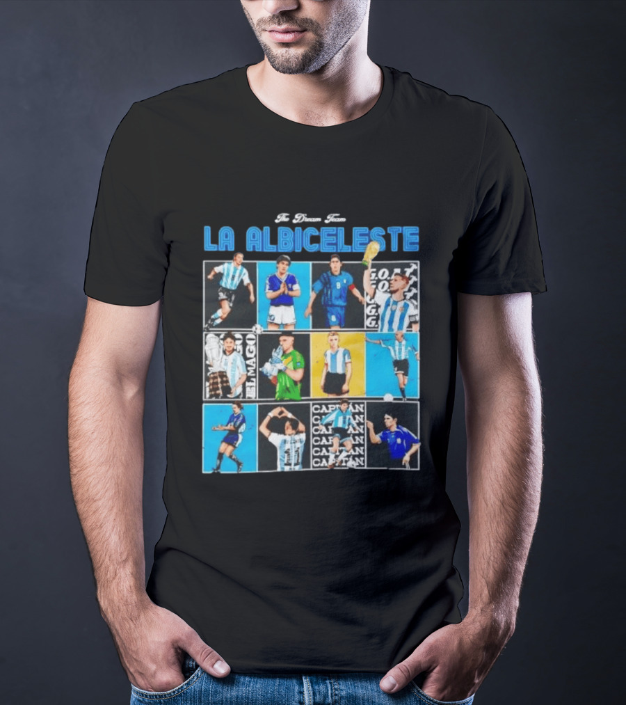 La Albiceleste Football Legends The Dream Team Soccer Series Argentina T-Shirt