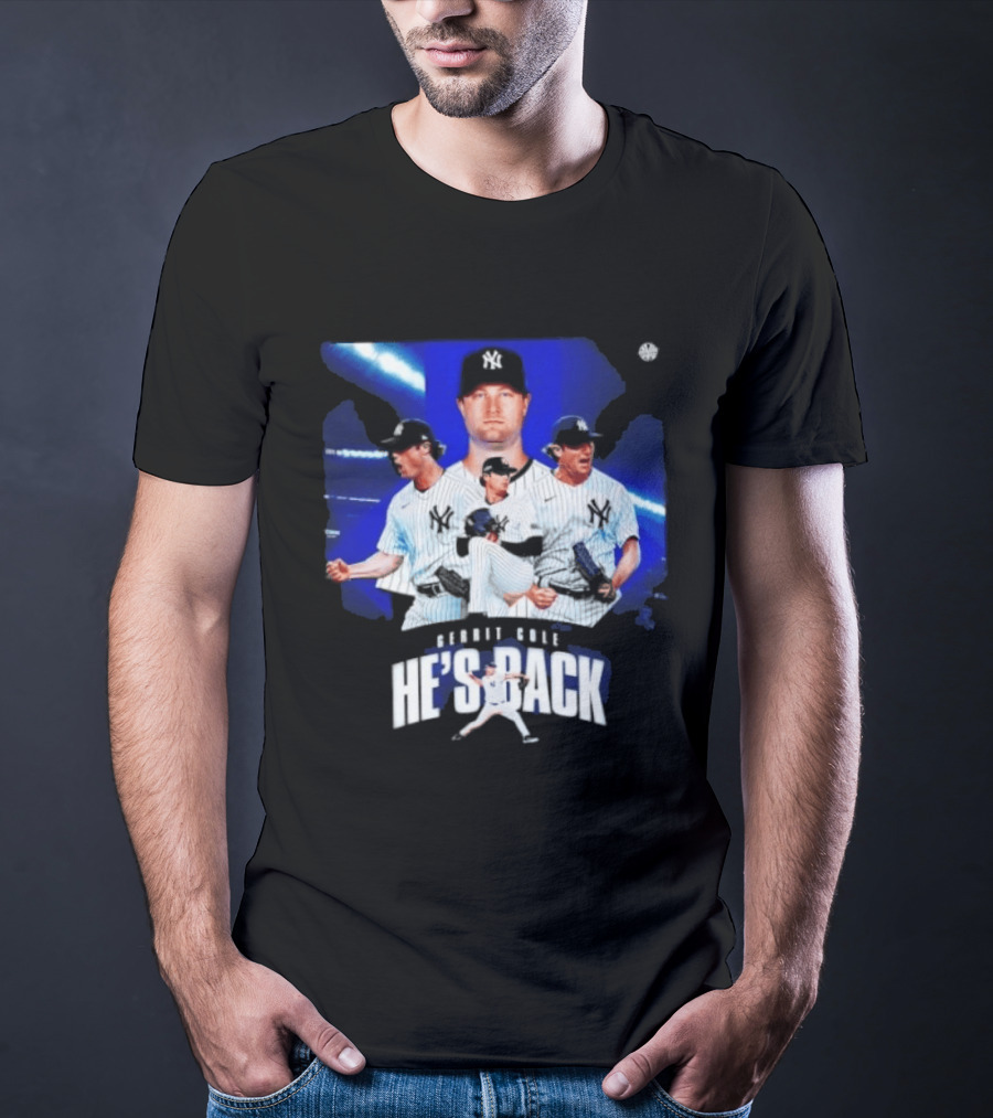 Gerrit Cole He's Back Yankees Pitcher Action T-Shirt