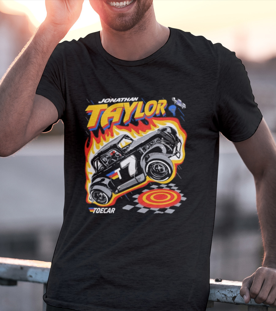 Jonathan Taylor Legend Modified Race Car Flames T-Shirt