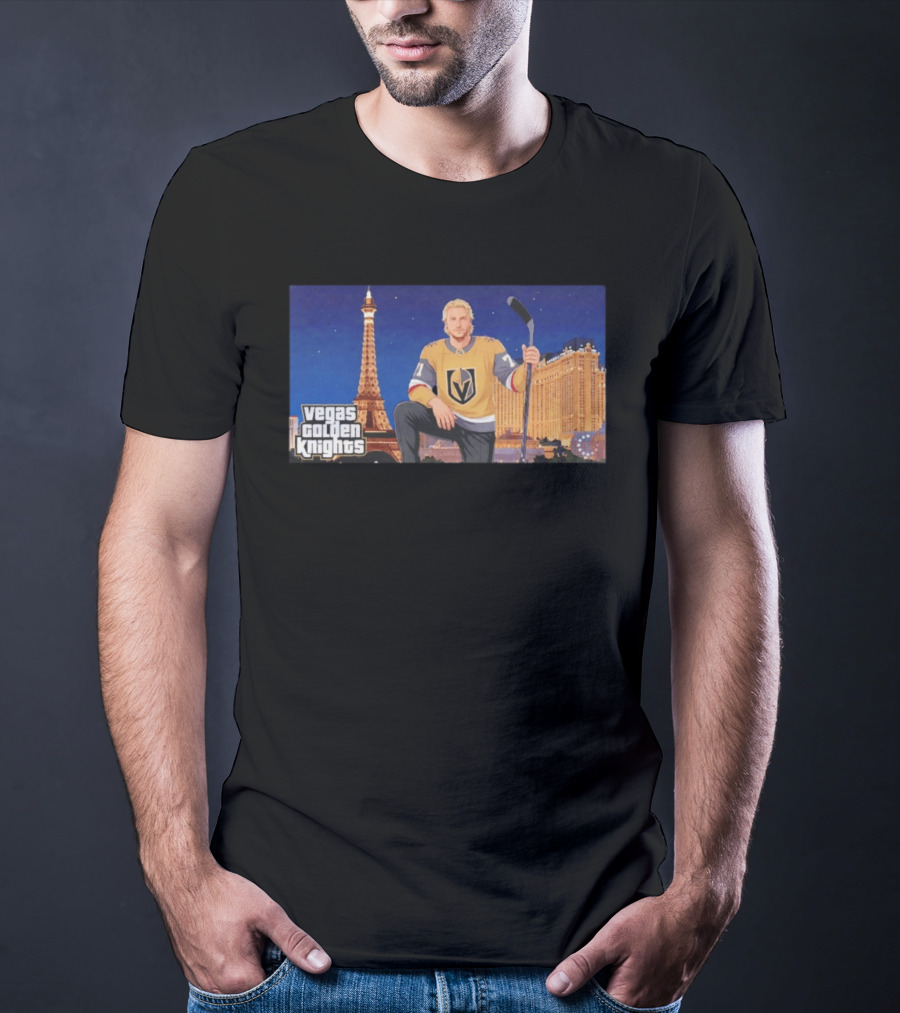 Vegas Golden Knights William Karlsson Hockey Vegas Skyline T-Shirt