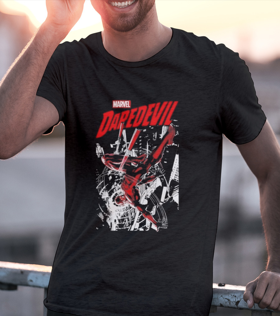 Marvel Daredevil Dynamic Acrobatics Comic Burst T-Shirt
