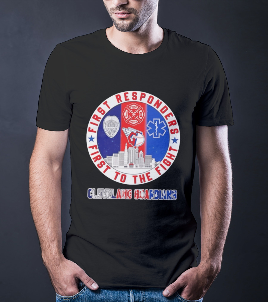 Cleveland Guardians First Responders First To The Fight Police Fire Medical Cityscape T-Shirt