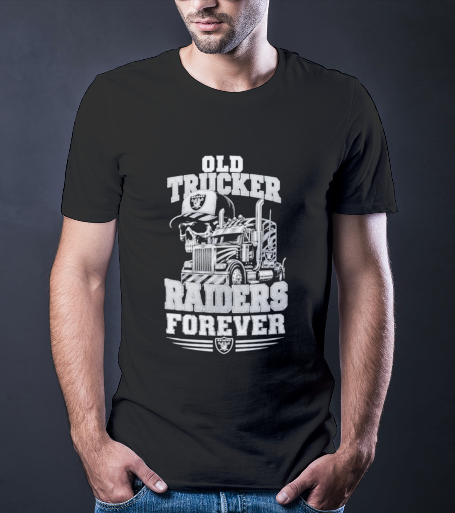 Old Trucker Raiders Forever Skull T-Shirt