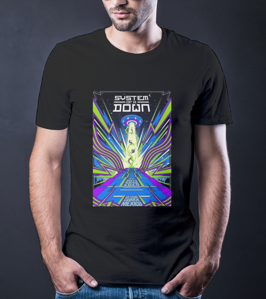 System Of A Down Mexico City Tour May 27 2026 Alien Beam T-Shirt