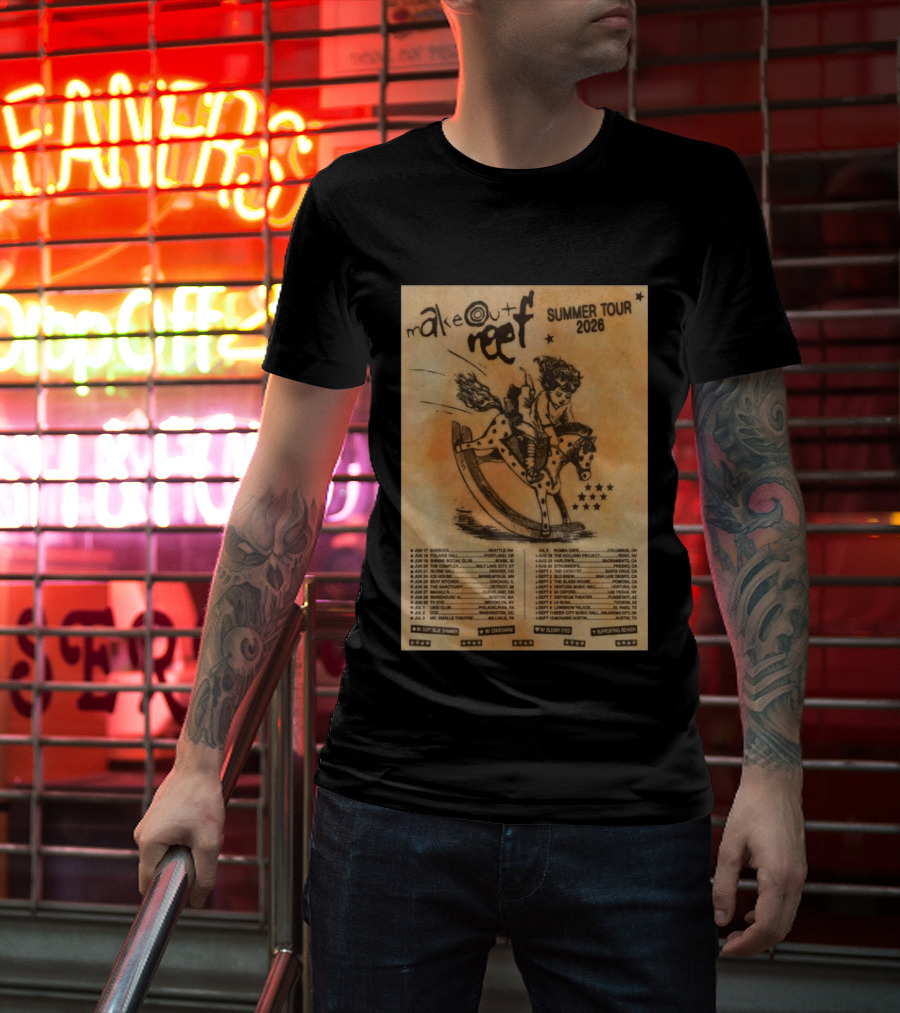 Makeout Reef Summer Tour 2026 With Rocking Horse And Stars T-Shirt