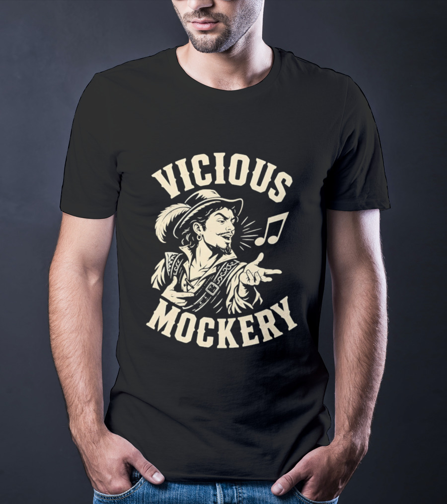 Vicious Mockery Bard Song With Singing Minstrel And Musical Note T-Shirt