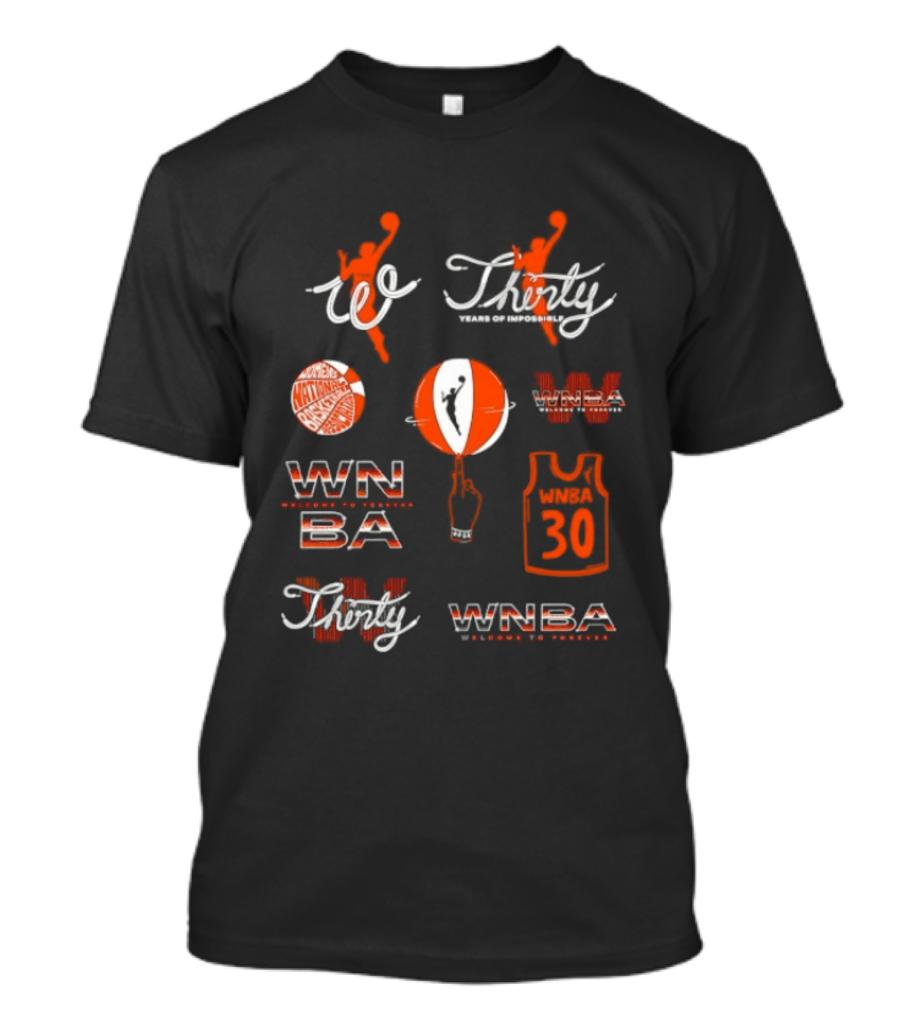 WNBA Thirty Years Impossible Leagues 30th Season Celebration T-Shirt