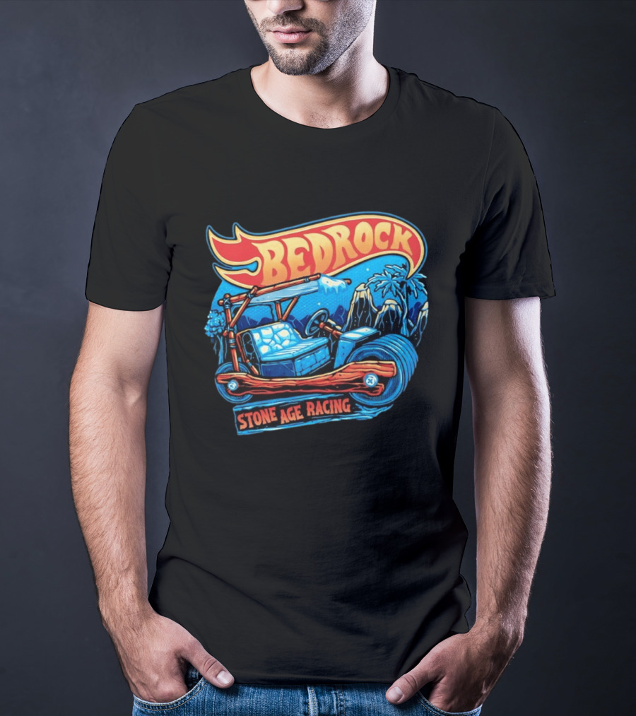 Bedrock Stone Age Racing Flintstones Vintage Car Adventure T-Shirt