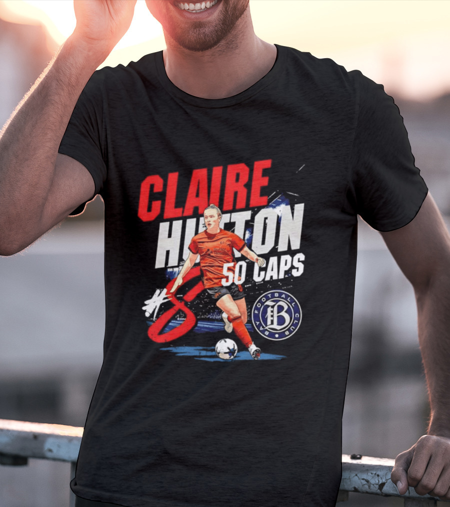 Claire Hutton Bay FC 50 Caps Number 8 Soccer Player T-Shirt