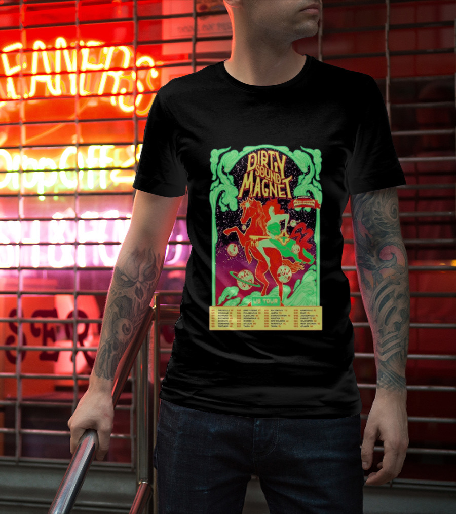 Dirty Sound Magnet US Tour 2026 Cosmic Horse Rider Greensboro To Jacksonville T-Shirt