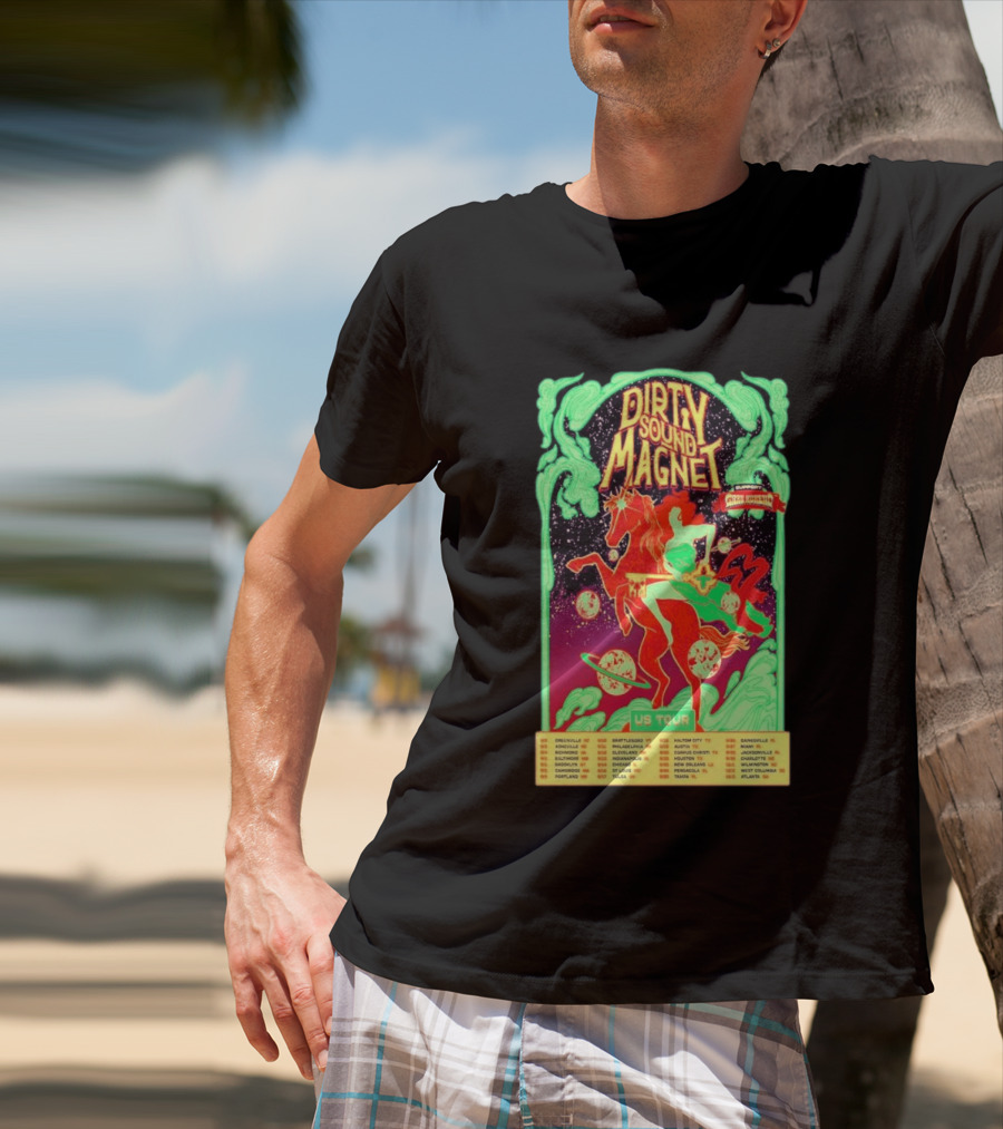 Dirty Sound Magnet US Tour 2026 Cosmic Horse Rider Greensboro To Jacksonville T-Shirt