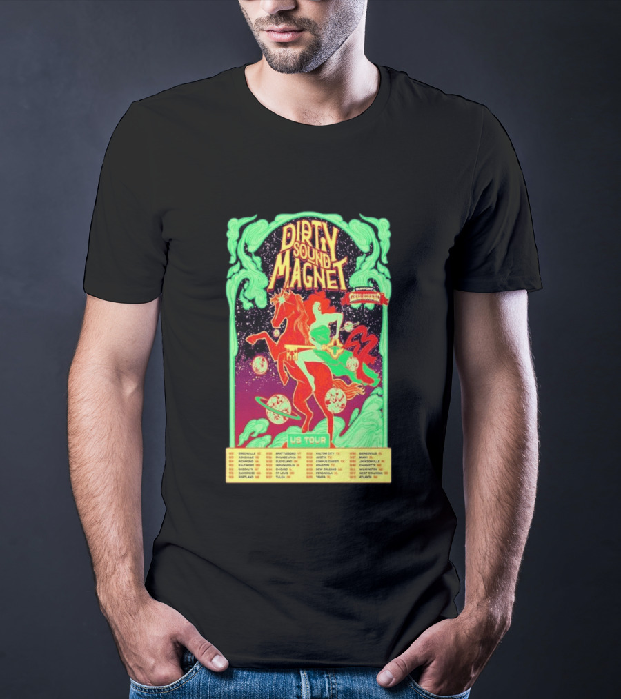 Dirty Sound Magnet US Tour 2026 Cosmic Horse Rider Greensboro To Jacksonville T-Shirt