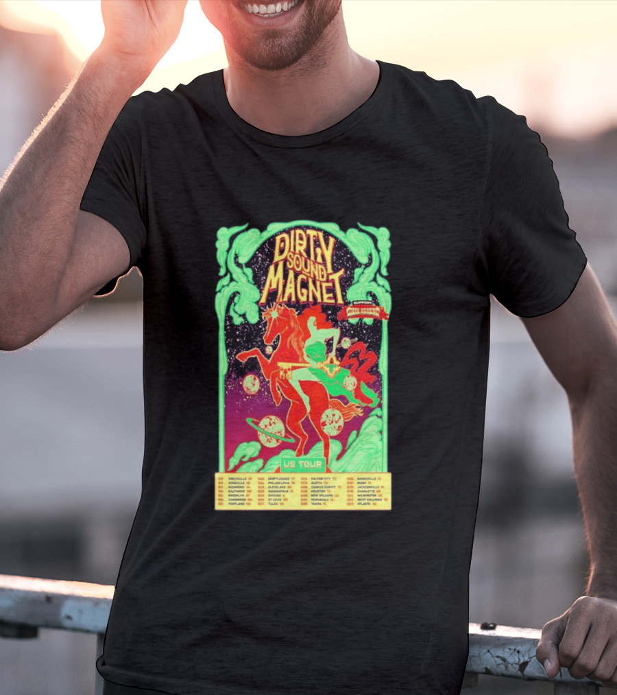 Dirty Sound Magnet US Tour 2026 Cosmic Horse Rider Greensboro To Jacksonville T-Shirt