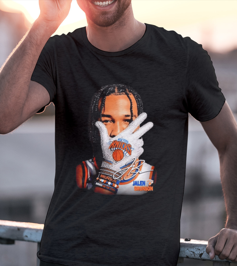New York Knicks Jalen Brunson Iceman Burner Signature Basketball Player T-Shirt