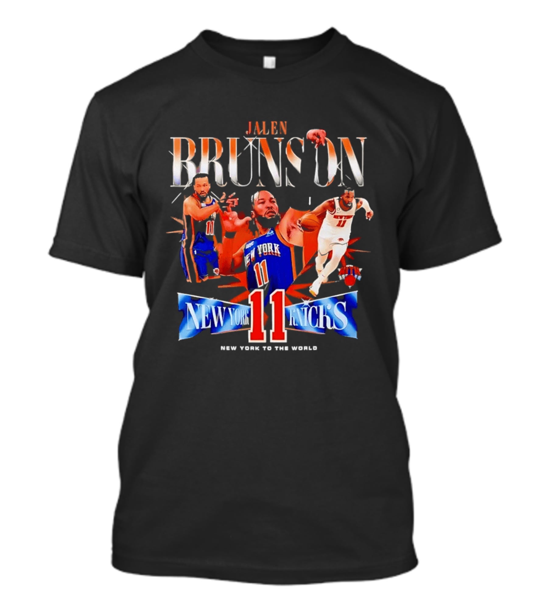 Jalen Brunson New York Knicks 11 New York To The World T-Shirt
