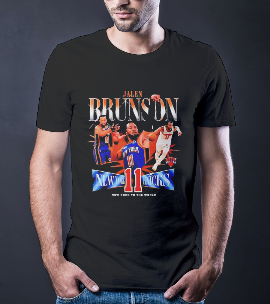 Jalen Brunson New York Knicks 11 New York To The World T-Shirt