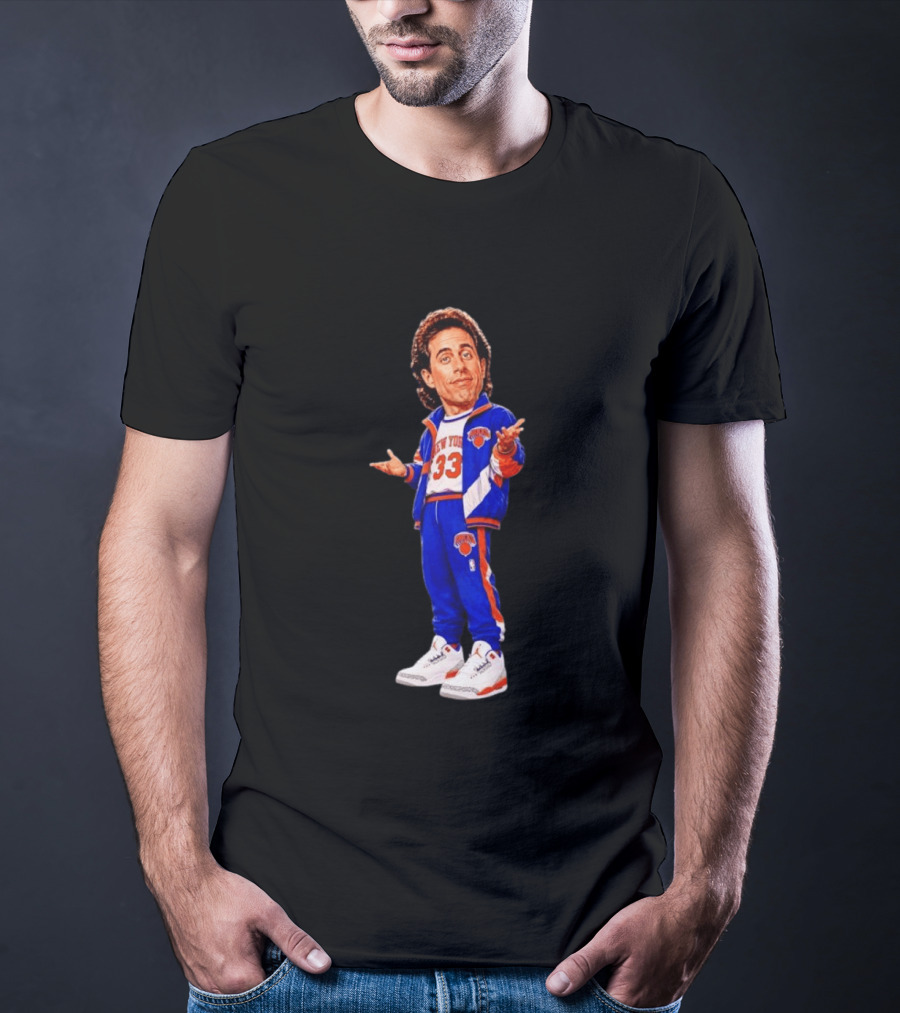 Jerry Seinfeld Knicks NBA Cartoon New York 33 Basketball T-Shirt