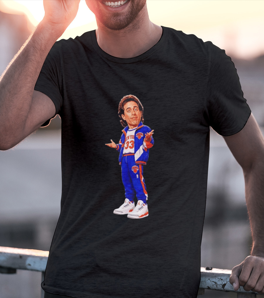 Jerry Seinfeld Knicks NBA Cartoon New York 33 Basketball T-Shirt