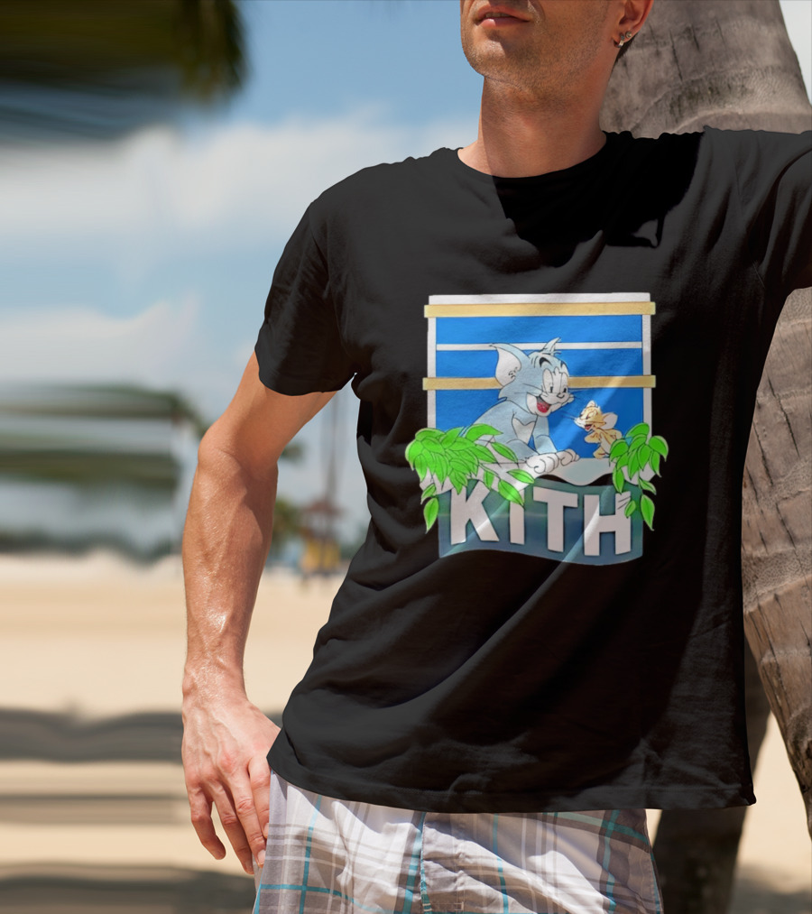 Kith Tom And Jerry Window Scene With Leaves T-Shirt
