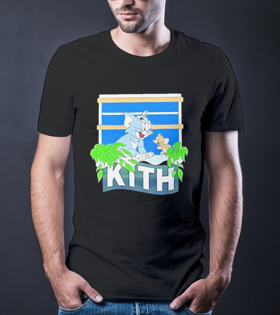 Kith Tom And Jerry Window Scene With Leaves T-Shirt