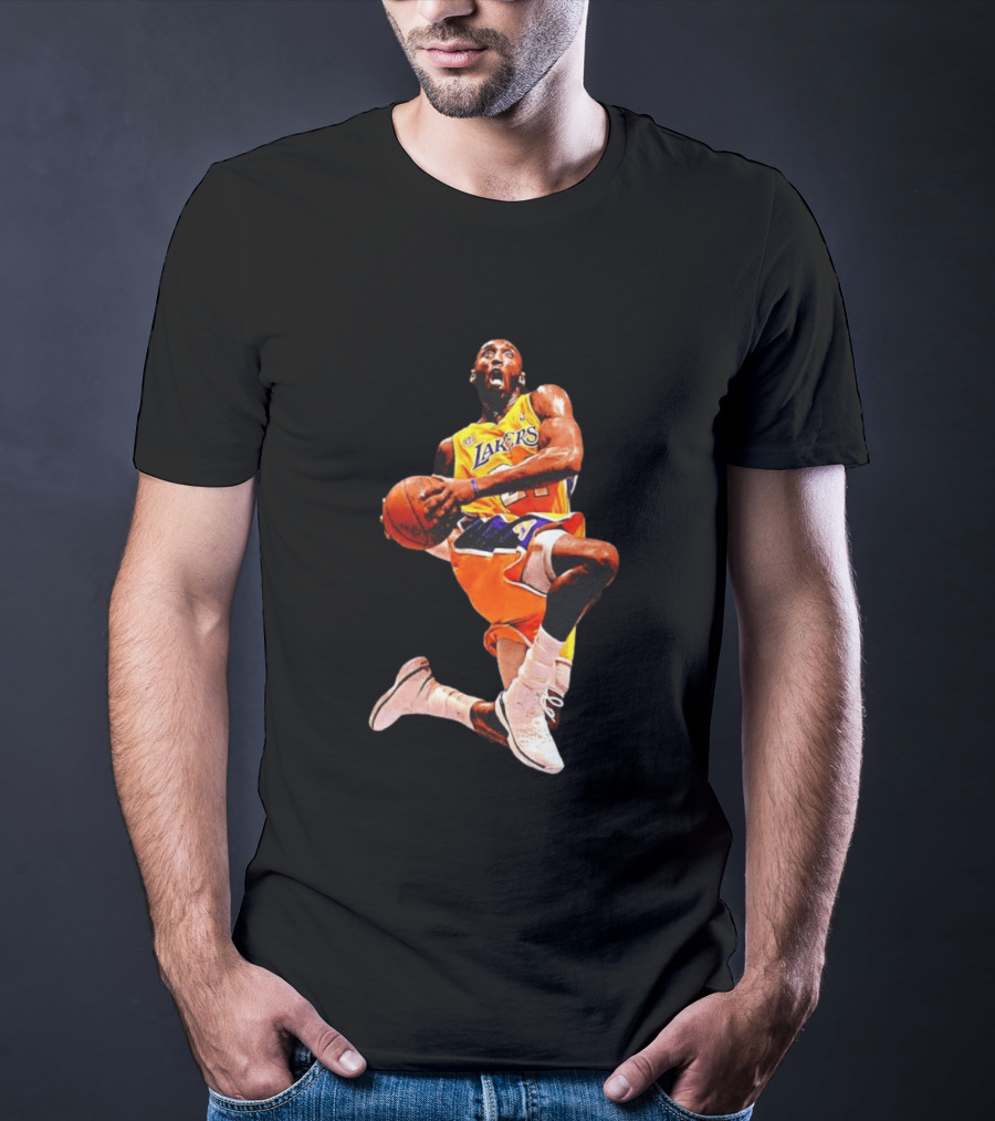 Kobe Bryant Los Angeles Lakers 24 NBA Dunk Pose Iconic Basketball Legend T-Shirt