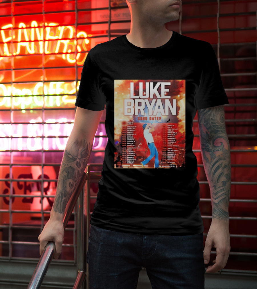 Luke Bryan 2026 Dates Tour Cities Concert Events T-Shirt