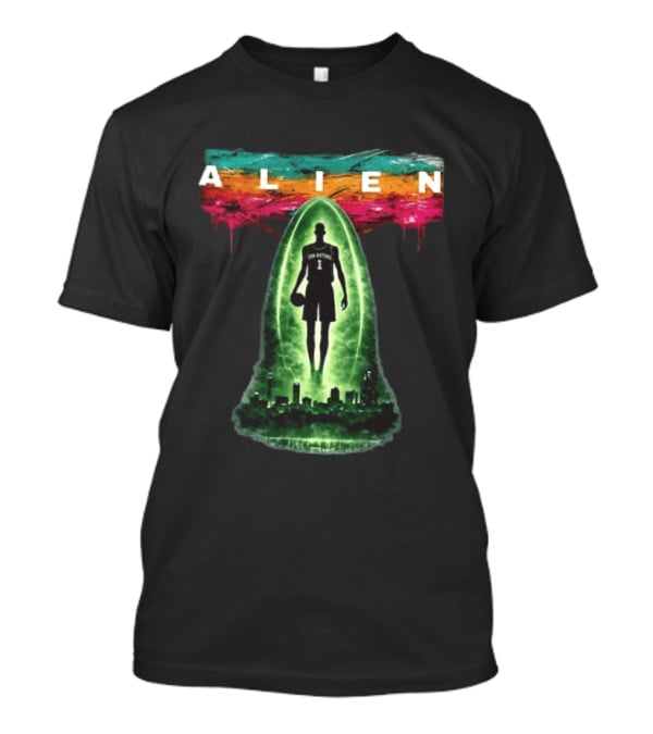 San Antonio Basketball Victor Wembanyama Alien Go Spurs Go Skyline T-Shirt