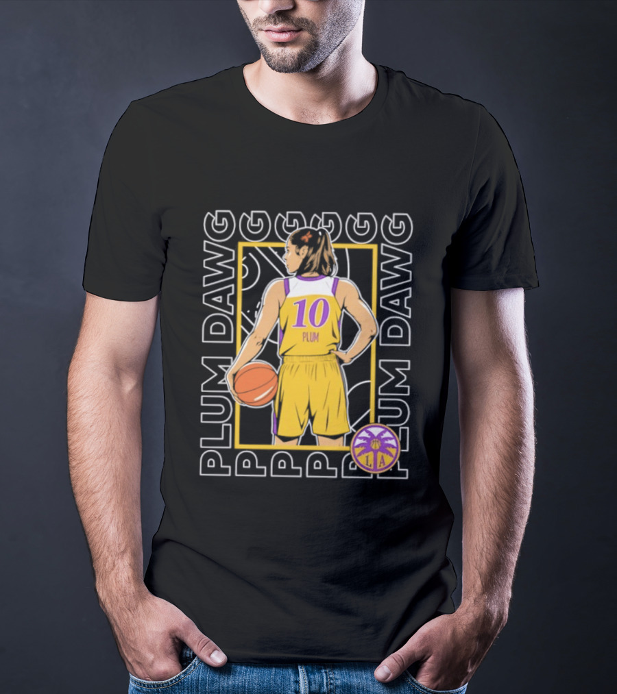 Kelsey Plum 10 Los Angeles Sparks WNBA Plum Dawg T-Shirt