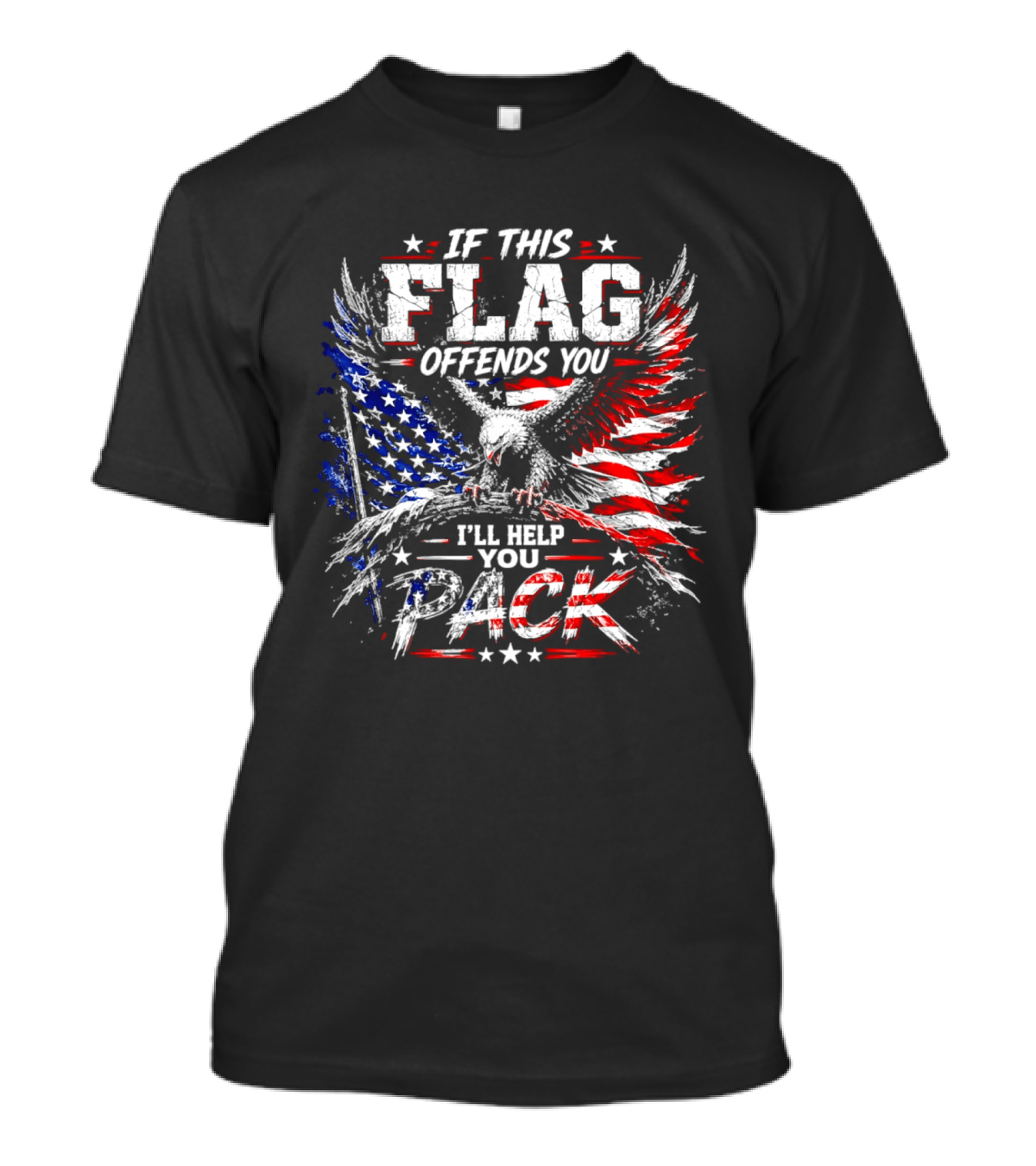 If This Flag Offends You I'll Help You Pack Eagle And American Flag T-Shirt