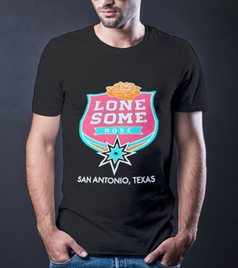 Lonesome Rose San Antonio Texas Retro Neon Sign T-Shirt
