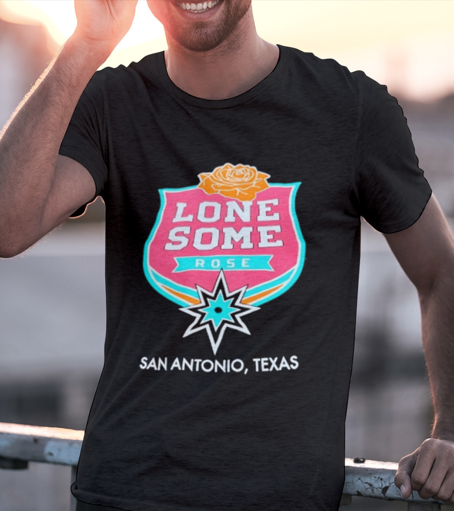 Lonesome Rose San Antonio Texas Retro Neon Sign T-Shirt