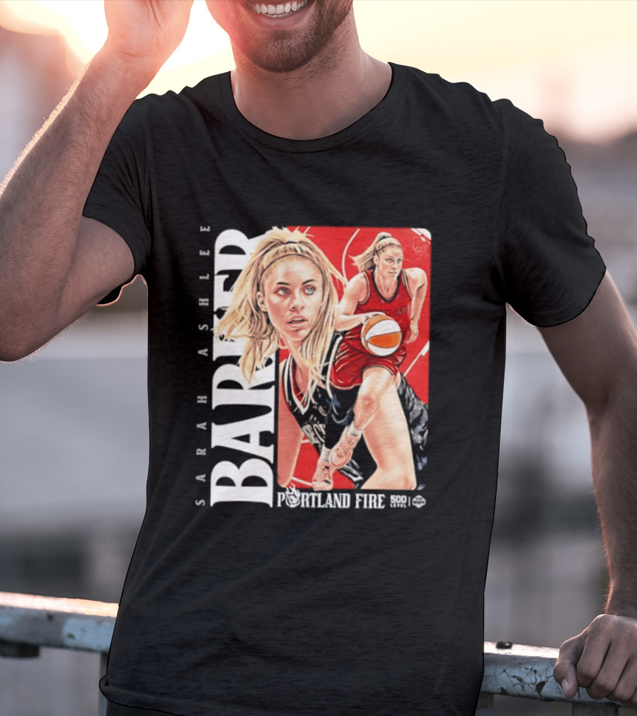 Sarah Ashlee Barker Portland Fire WNBA Basketball Player Action T-Shirt