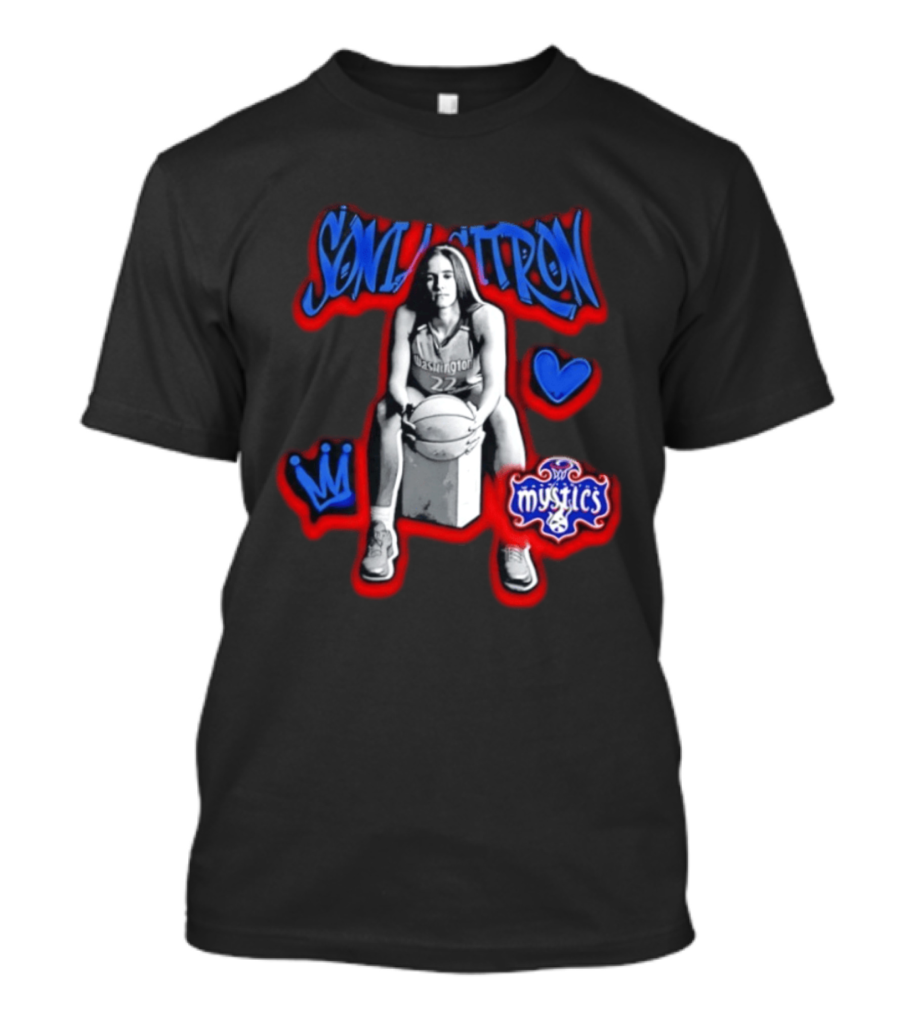 Sonia Citron Washington Mystics WNBA Basketball Grunge T-Shirt