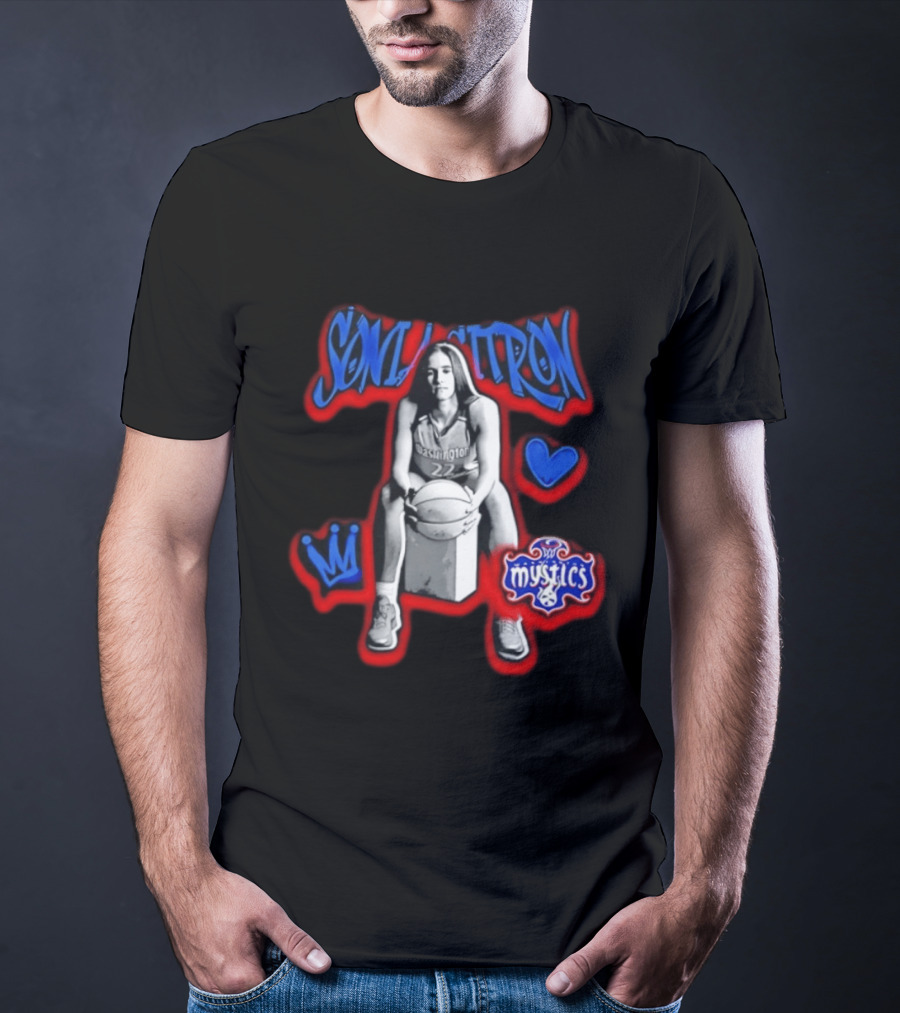 Sonia Citron Washington Mystics WNBA Basketball Grunge T-Shirt