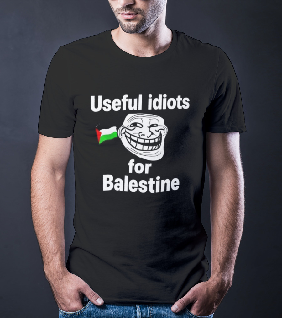 Useful Idiots For Balestine Troll Face Flag T-Shirt