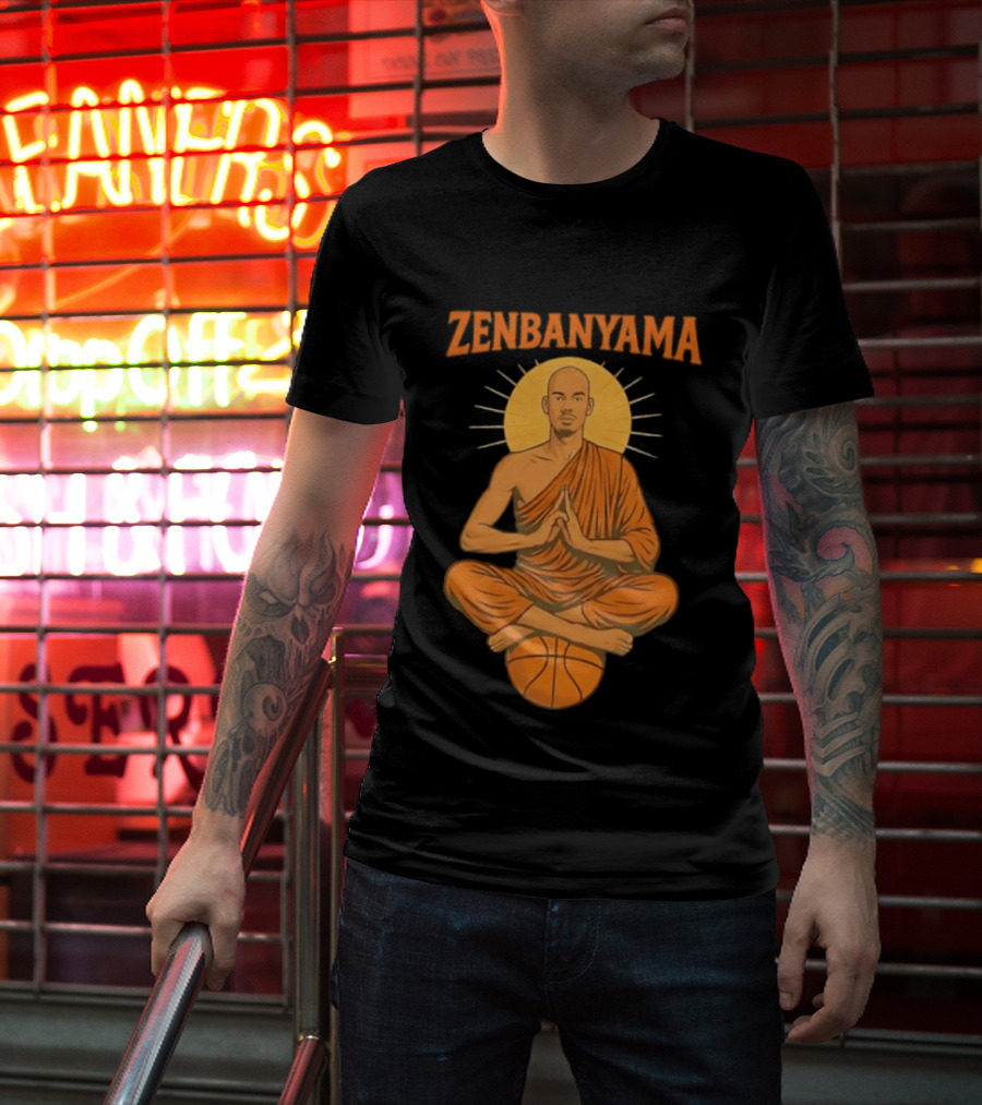 Zenbanyama Victor Wembanyama Monk Basketball Meditation T-Shirt
