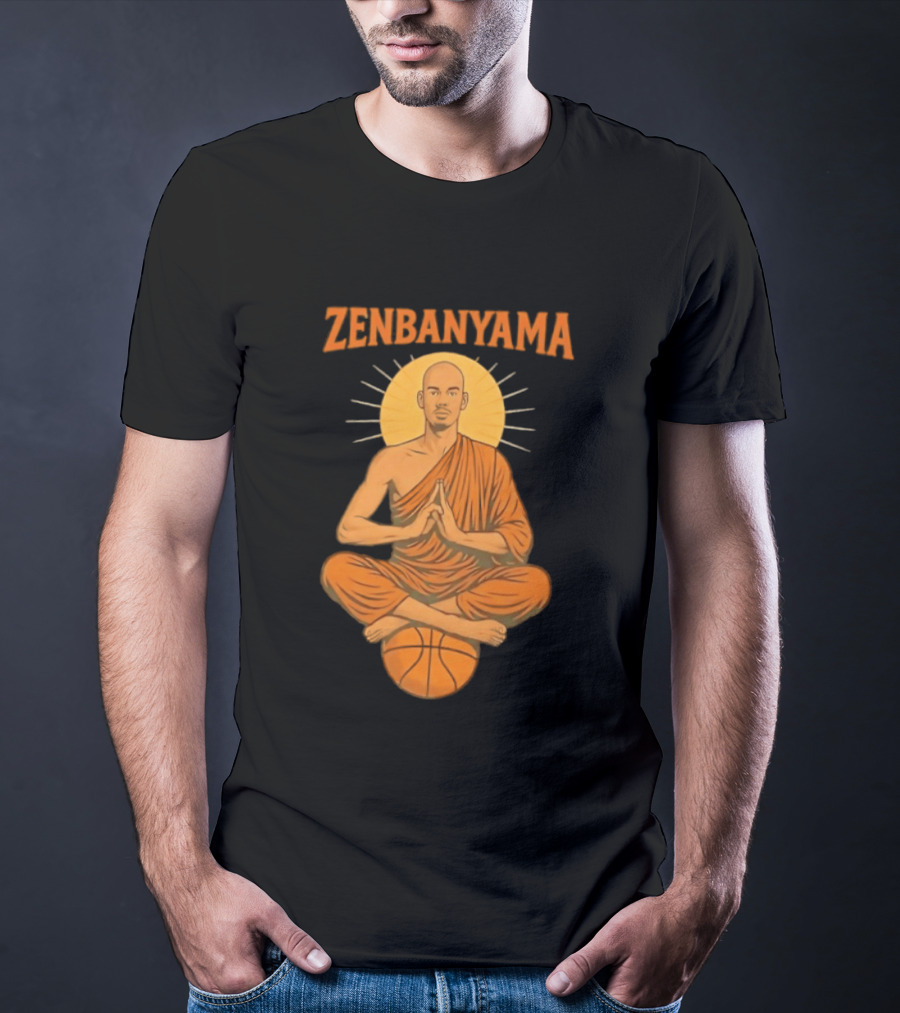 Zenbanyama Victor Wembanyama Monk Basketball Meditation T-Shirt