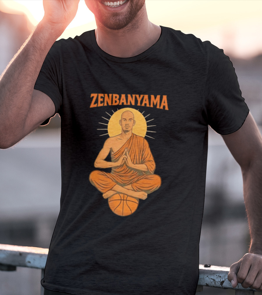 Zenbanyama Victor Wembanyama Monk Basketball Meditation T-Shirt