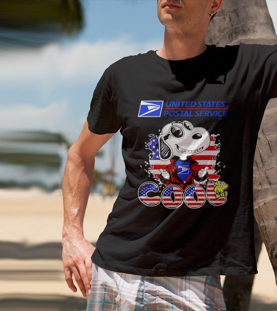 United States Postal Service Snoopy American Flag Cool 250th T-Shirt