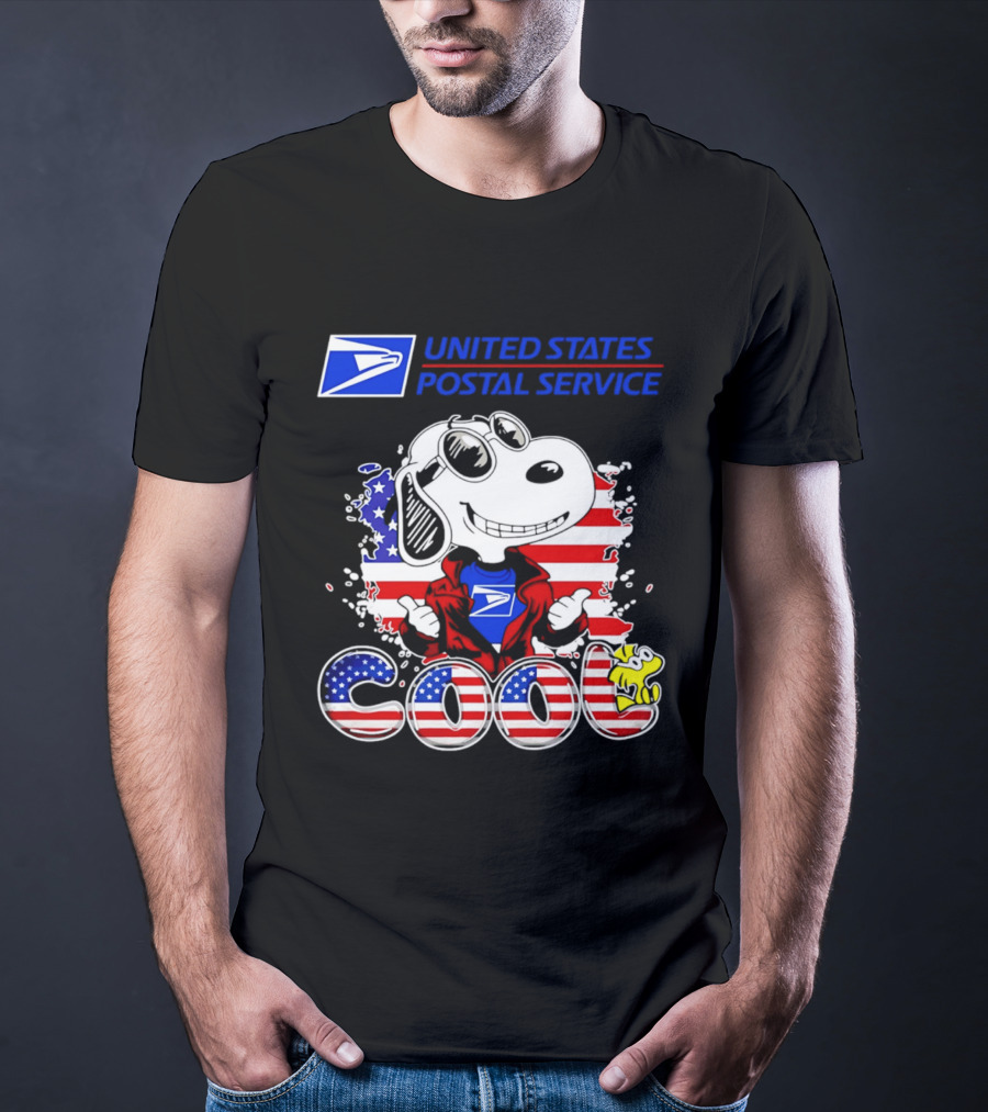 United States Postal Service Snoopy American Flag Cool 250th T-Shirt