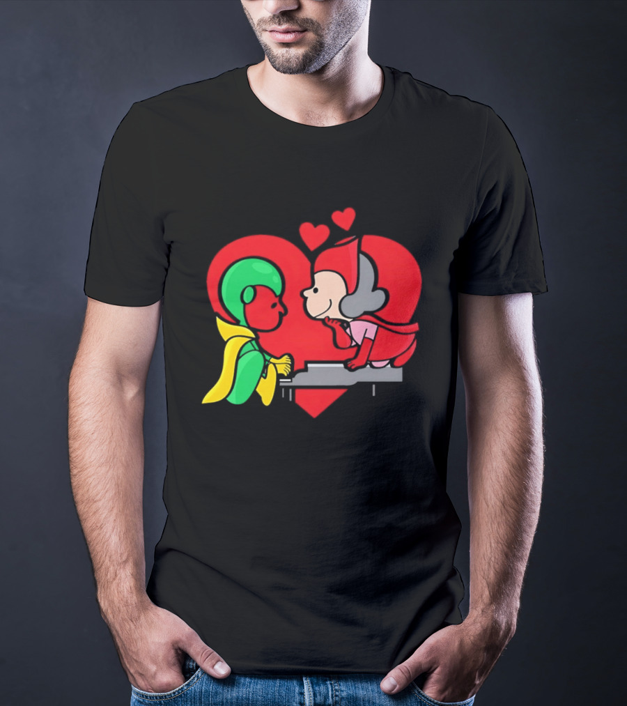 WandaVision Vision Scarlet Witch Piano Romantic T-Shirt