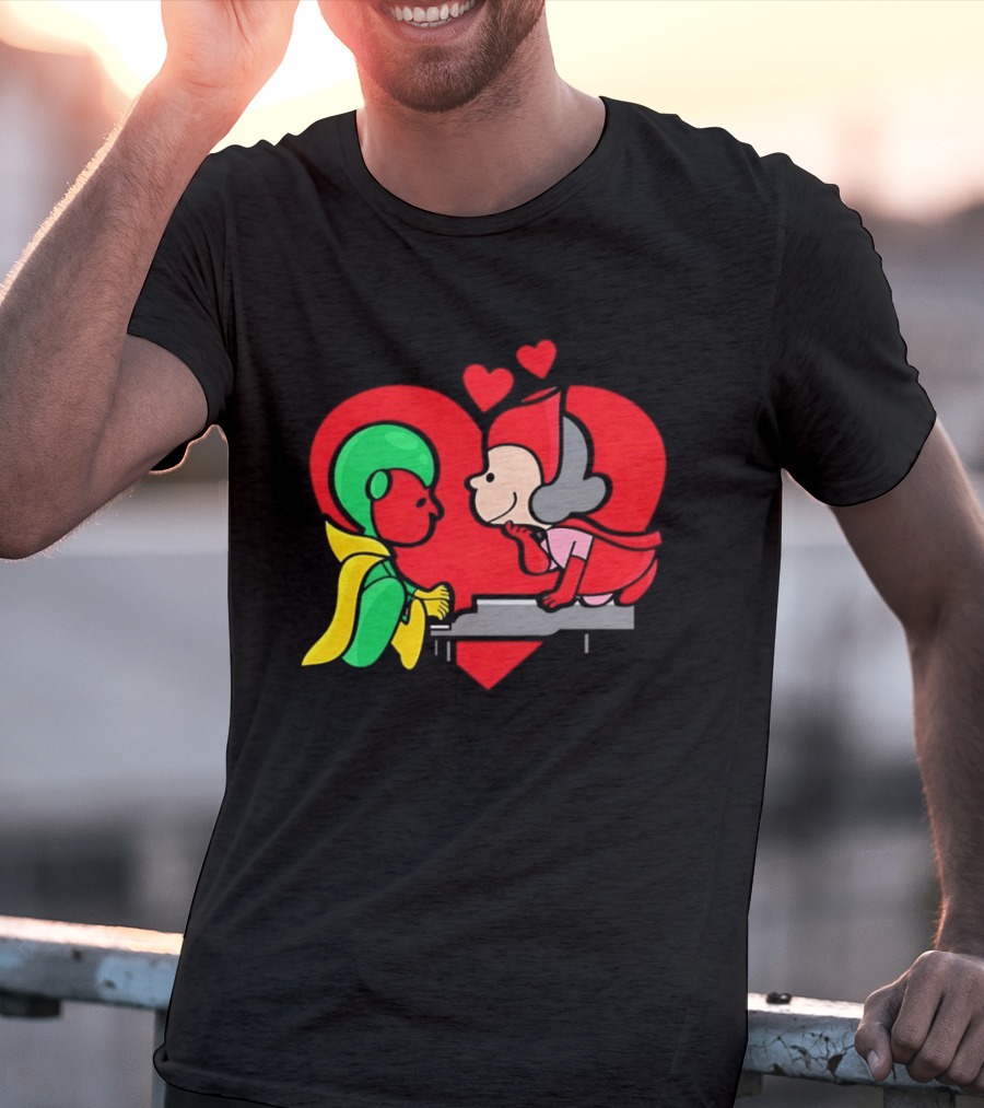 WandaVision Vision Scarlet Witch Piano Romantic T-Shirt